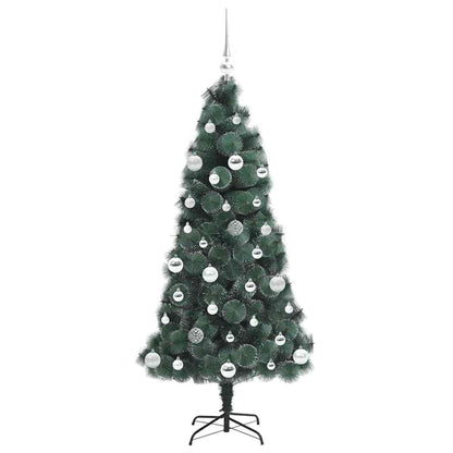 Kunstmatige Voorverlichte Kerstboom met Ballenset Groen 150 cm