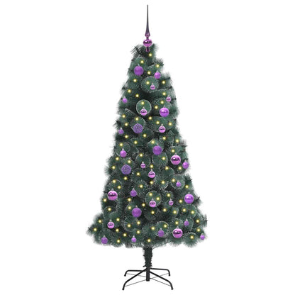 Kunstmatig Voorverlicht Kerstboom met Ballenset Groen 150 cm