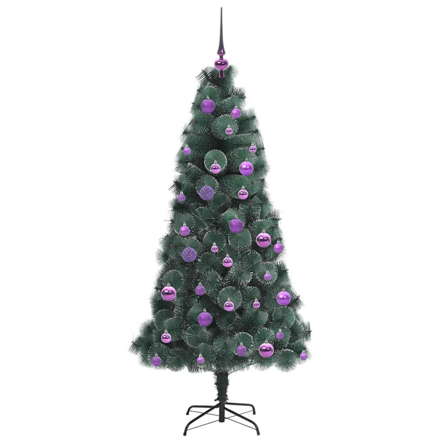 Kunstmatig Voorverlicht Kerstboom met Ballenset Groen 150 cm