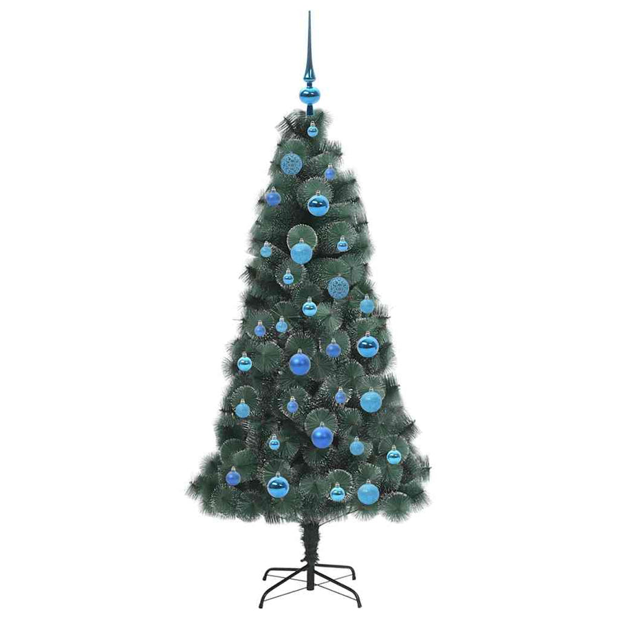 Kunstkerstboom met verlichting en ballenset Groen 150 cm PET