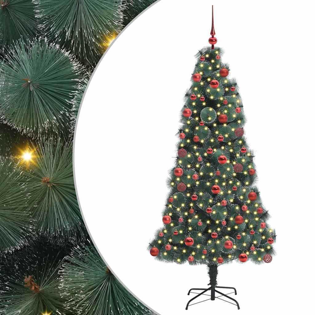 Kunstmatig Voorverlicht Kerstboompje met Bal Set Groen 180 cm