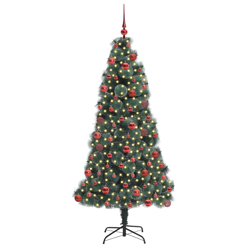 Kunstmatig Voorverlicht Kerstboompje met Bal Set Groen 180 cm