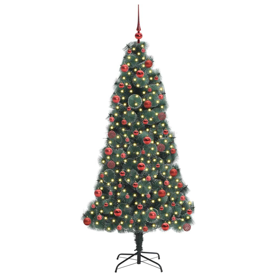 Kunstmatig Voorverlicht Kerstboompje met Bal Set Groen 180 cm