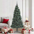 Kunst Kerstboom met Verlichting en Bal Set Groen 180 cm PET