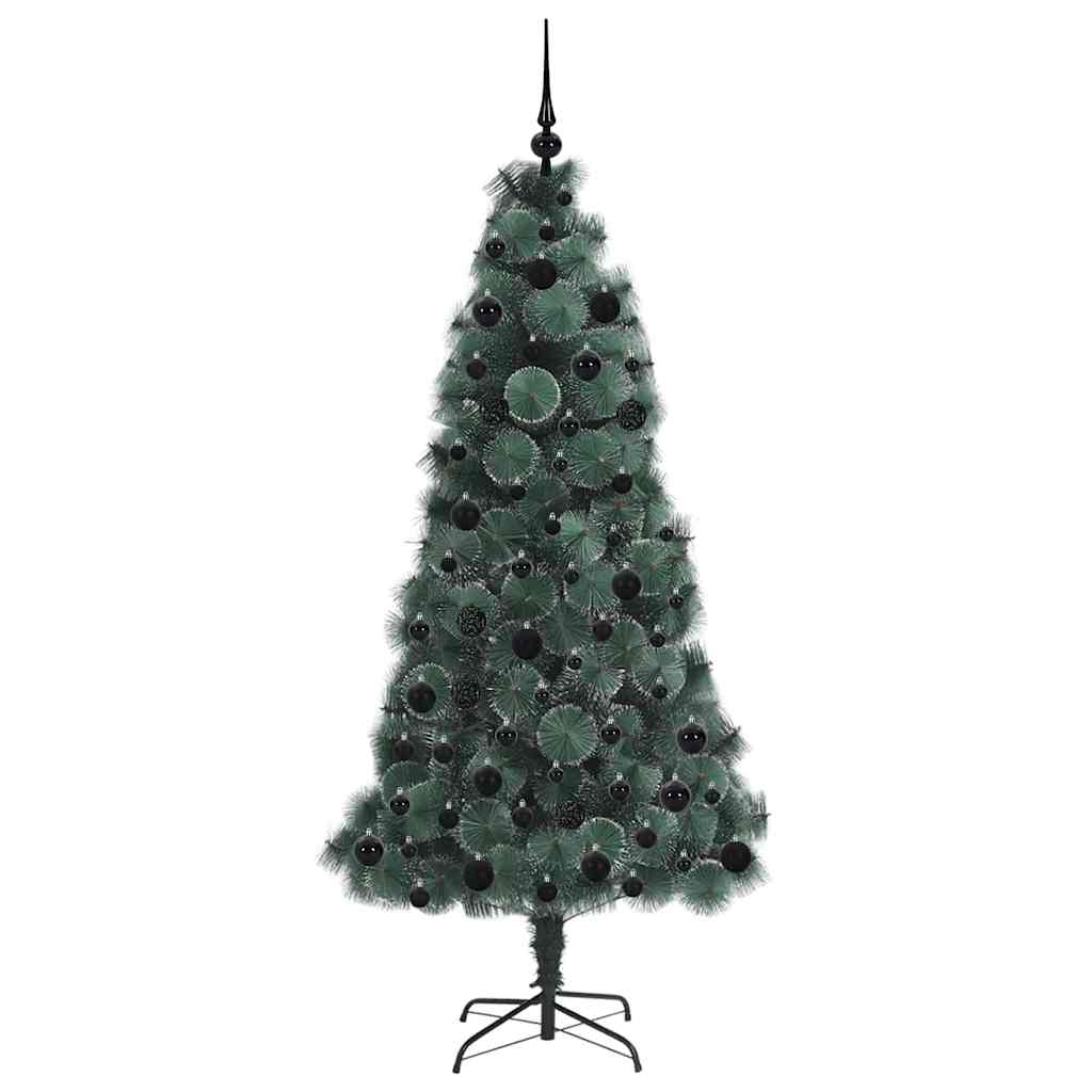 Kunst Kerstboom met Verlichting en Bal Set Groen 180 cm PET