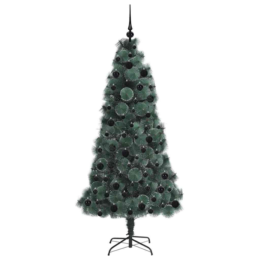 Kunst Kerstboom met Verlichting en Bal Set Groen 180 cm PET