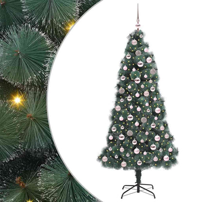 Kunstkerstboom met verlichting en ballenset Groen 180 cm PET