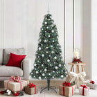 Artificial Christmas Tree with Lights and Bauble Set Green 180 cm PET
