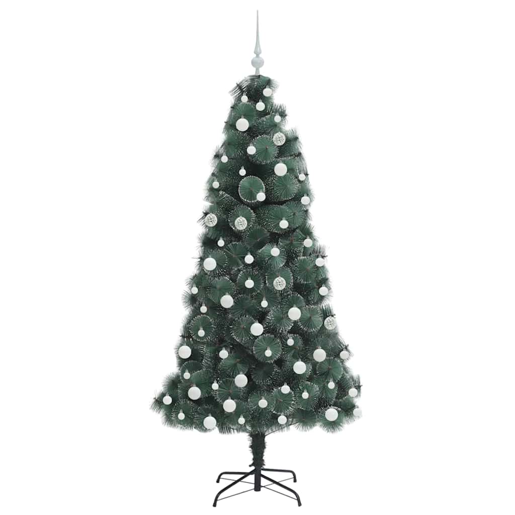Kunstkerstboom met verlichting en ballenset Groen 180 cm PET