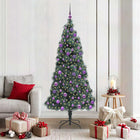 Kunstkerstboom voorverlicht met ballenset 180 cm groen