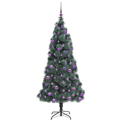 Kunstmatige Voorverlichte Kerstboom met Ballenset Groen 180 cm