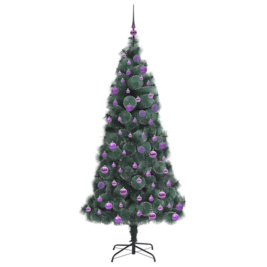 Kunstmatige Voorverlichte Kerstboom met Ballenset Groen 180 cm