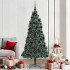 Artificial Christmas tree with lights and bauble set Green 210 cm PET