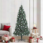 Artificial pre-lit Christmas tree with bauble set Green 210 cm