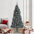 Kunstkerstboom met verlichting en ballenset Groen 210 cm PET