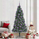 Artificial Christmas tree with lights and bauble set Green 210 cm PET