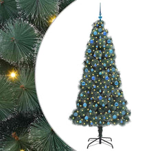 Kunstmatige voorverlichte kerstboom met ballenset Groen 210 cm