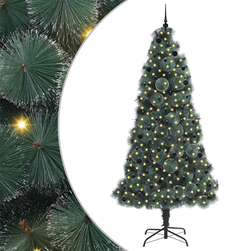 Kunstmatige Voorverlichte Kerstboom met Bolset Groen 240 cm PET