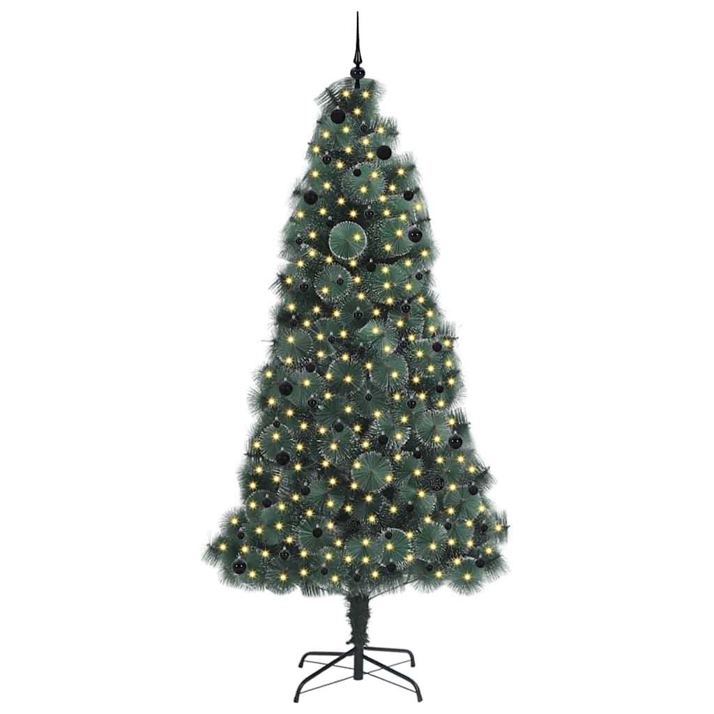 Kunstmatige Voorverlichte Kerstboom met Bolset Groen 240 cm PET