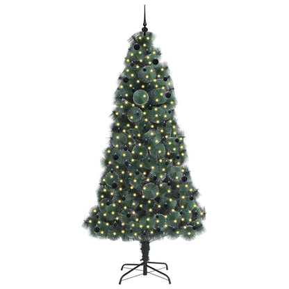 Kunstmatige Voorverlichte Kerstboom met Bolset Groen 240 cm PET