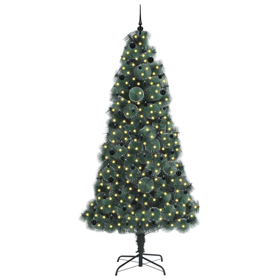 Kunstmatige Voorverlichte Kerstboom met Bolset Groen 240 cm PET