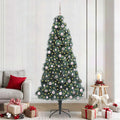 Kunst Kerstboom met Verlichting en Ballenset Groen 240 cm PET