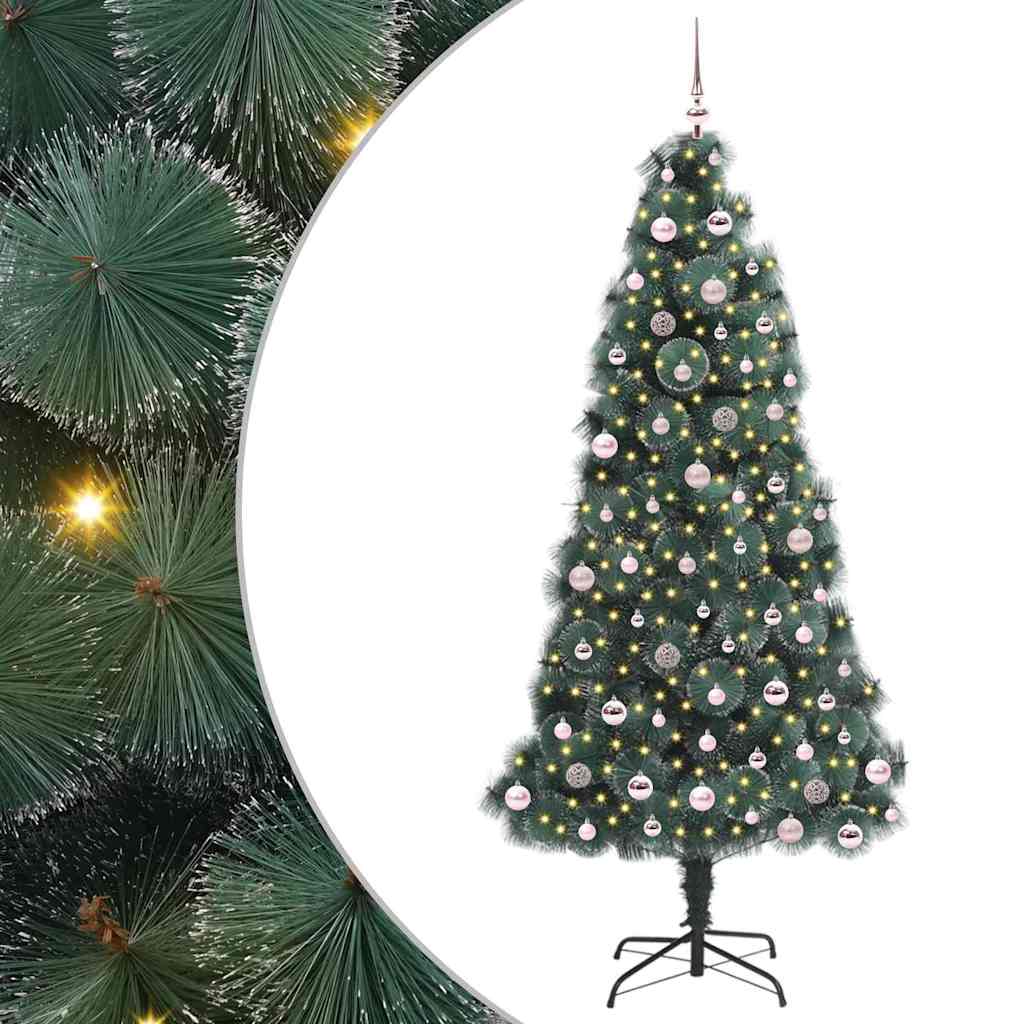 Kunst Kerstboom met Verlichting en Ballenset Groen 240 cm PET