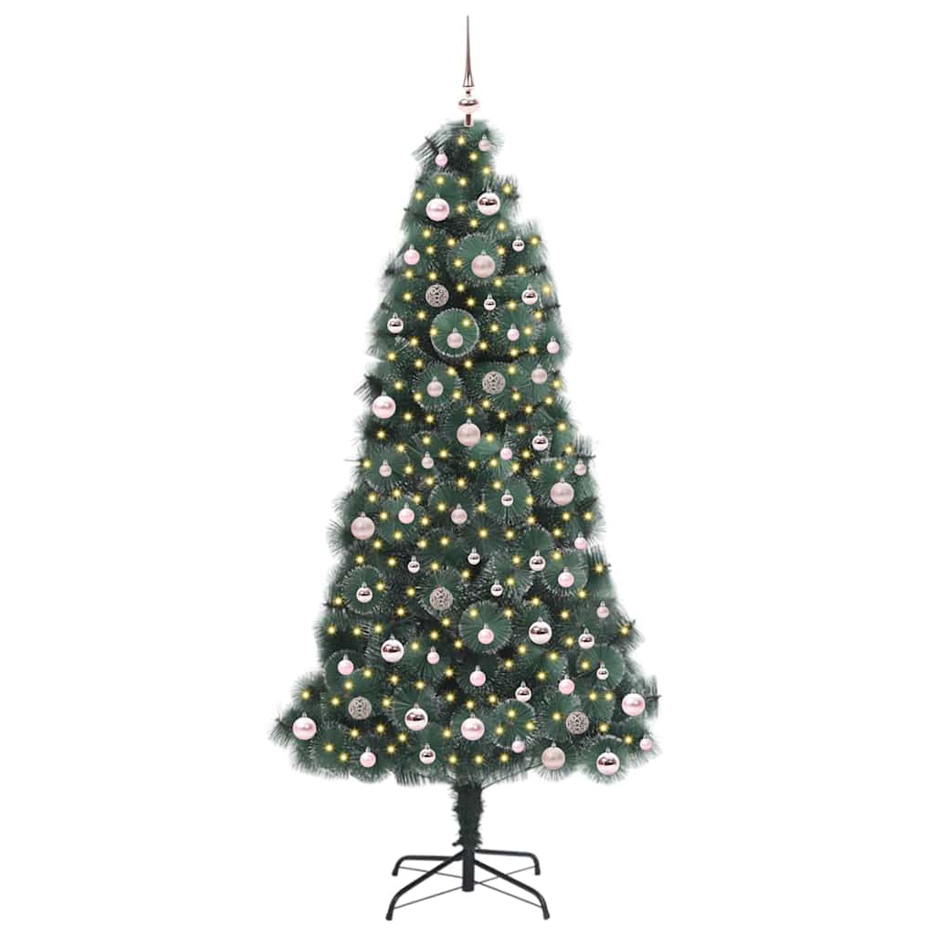 Kunst Kerstboom met Verlichting en Ballenset Groen 240 cm PET