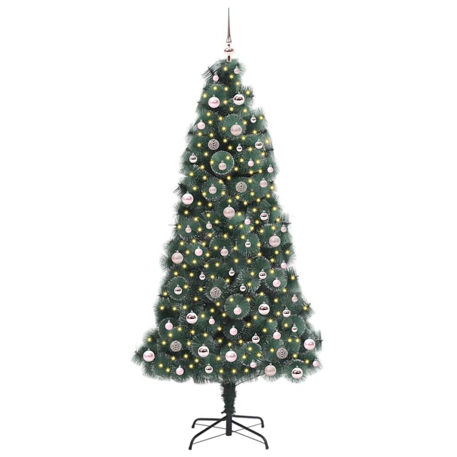 Kunst Kerstboom met Verlichting en Ballenset Groen 240 cm PET