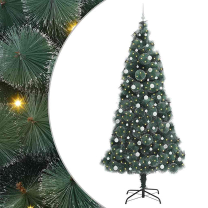 Kunstkerstboom met voorverlichting en ballenset Groen 240 cm