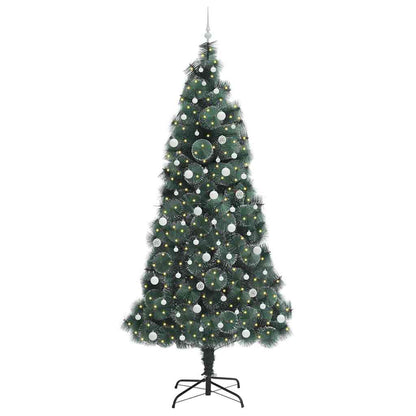 Kunstkerstboom met voorverlichting en ballenset Groen 240 cm