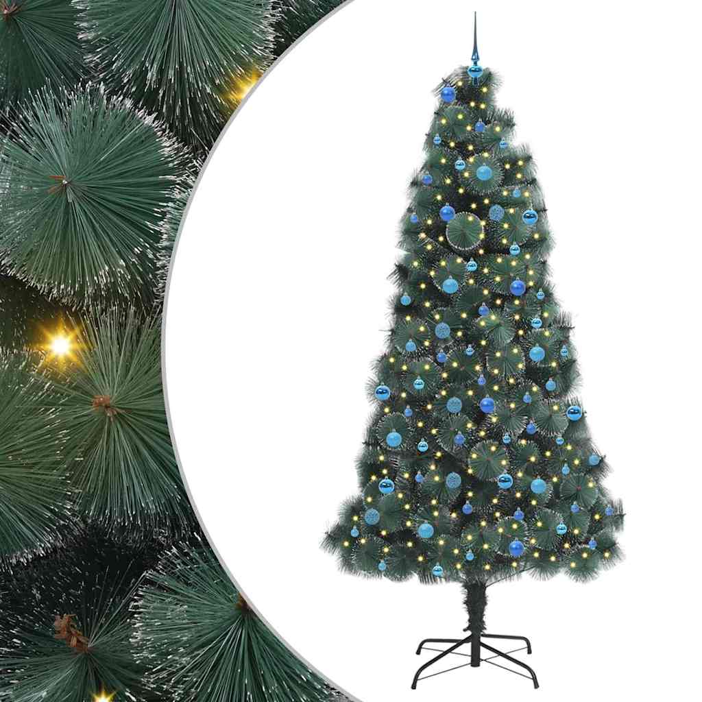 Kunstmatige Voorverlichte Kerstboom met Ballenset Groen 240 cm