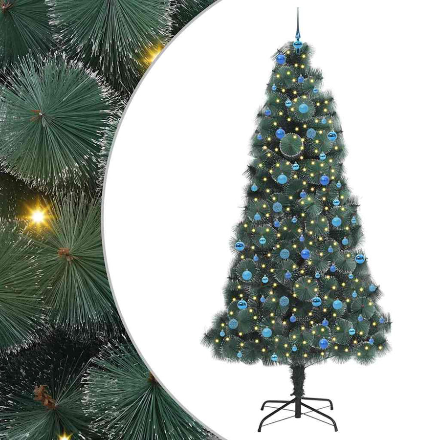 Kunstmatige Voorverlichte Kerstboom met Ballenset Groen 240 cm