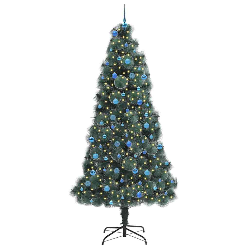 Kunstmatige Voorverlichte Kerstboom met Ballenset Groen 240 cm