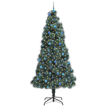 Kunstmatige Voorverlichte Kerstboom met Ballenset Groen 240 cm