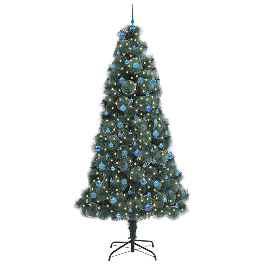 Kunstmatige Voorverlichte Kerstboom met Ballenset Groen 240 cm