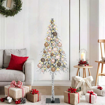 Kerstboom met 150 LED met standaard Wit 120 cm PE en staal