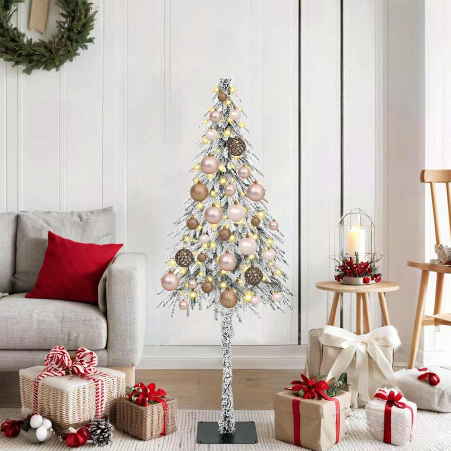 Kerstboom met 150 LED met standaard Wit 120 cm PE en staal