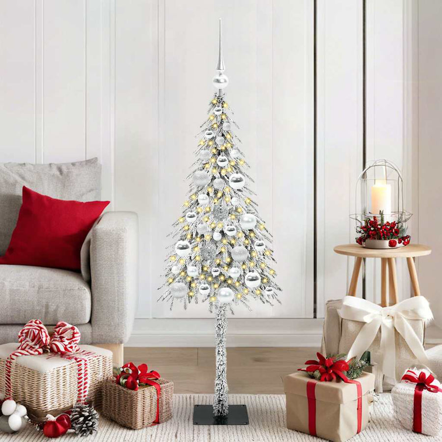 Kerstboom met 150 LED met standaard Wit 120 cm PE en staal