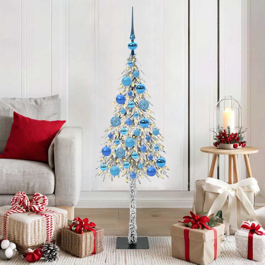 Kerstboom met 150 LED met standaard Wit 120 cm PE en staal