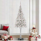 Kerstboom 210 cm wit met 300 LED PE staal
