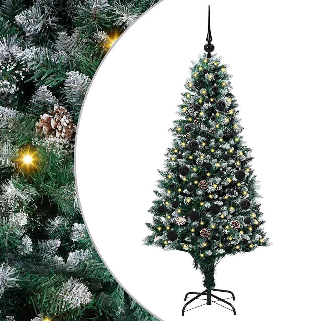 Kunstkerstboom Groen 150 cm PVC en Staal en Kunststof