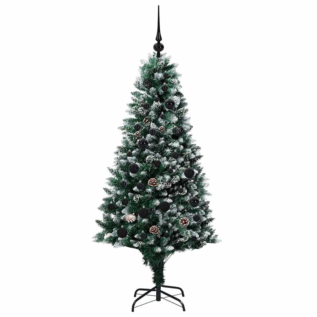 Kunstkerstboom Groen 150 cm PVC en Staal en Kunststof