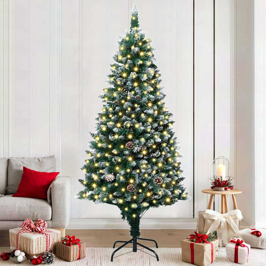 Kunstkerstboom Groen 180 cm PVC en Staal en Kunststof