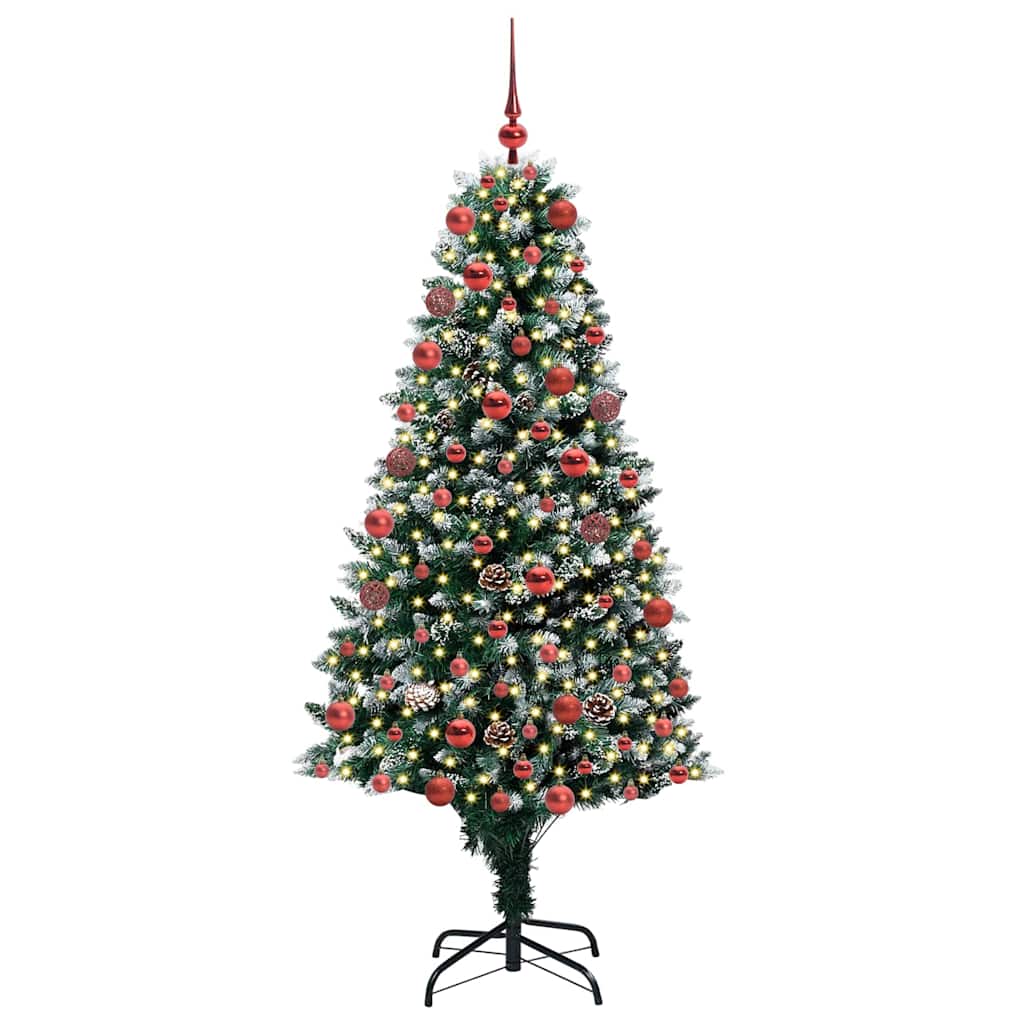 Kunstkerstboom Groen 180 cm PVC en Staal en Kunststof