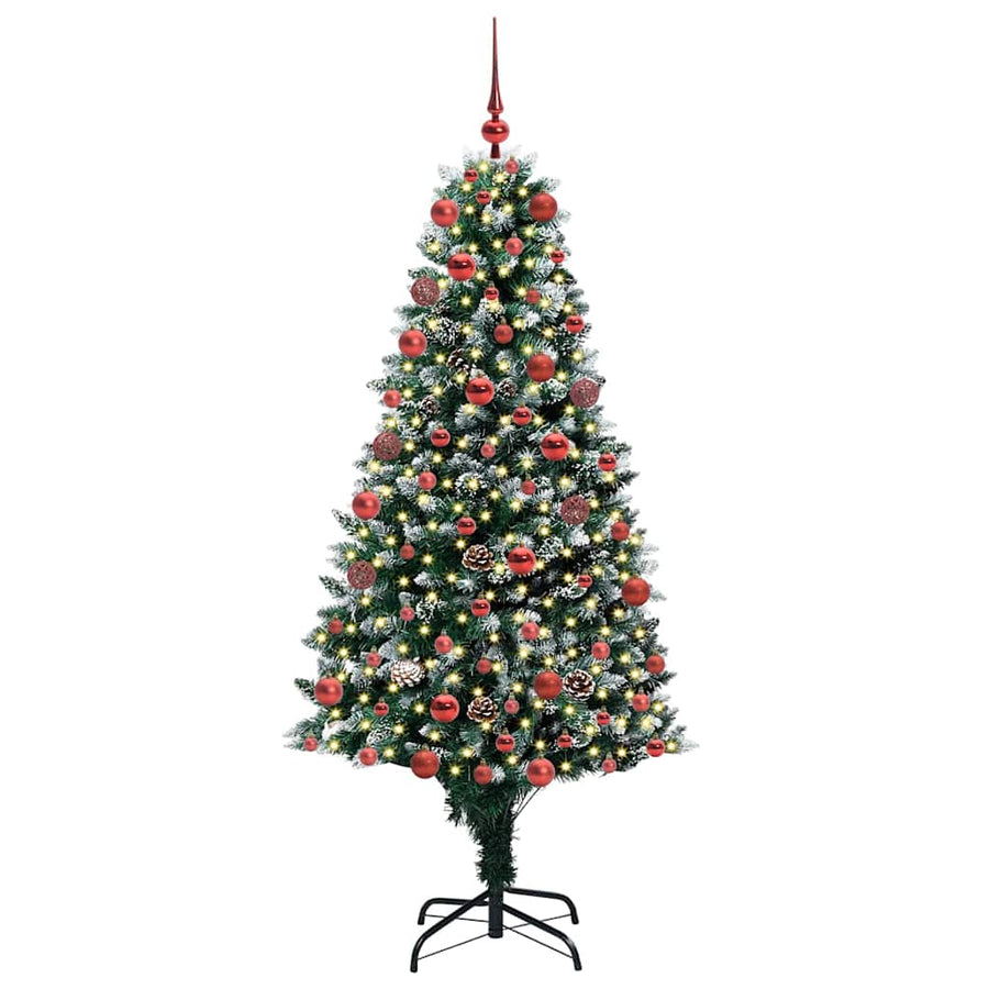 Kunstkerstboom Groen 180 cm PVC en Staal en Kunststof