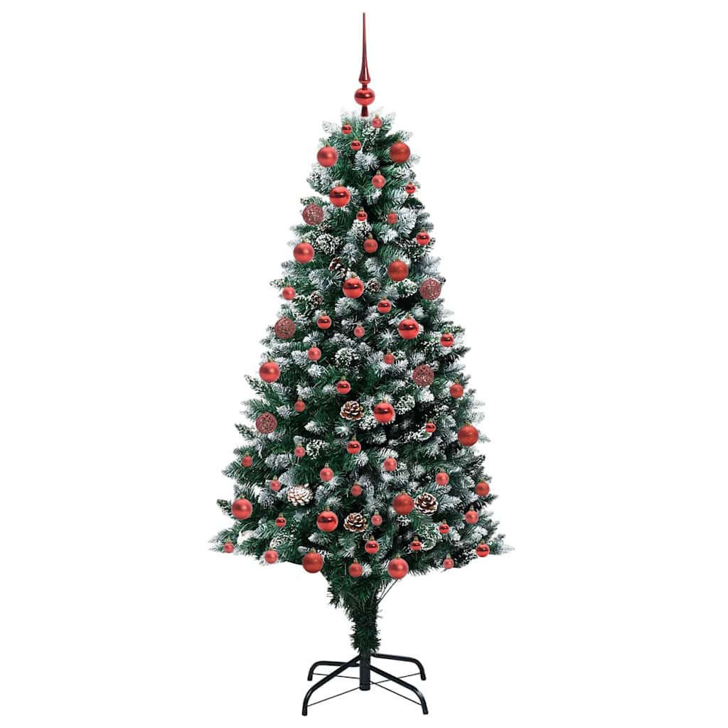 Kunstkerstboom Groen 180 cm PVC en Staal en Kunststof