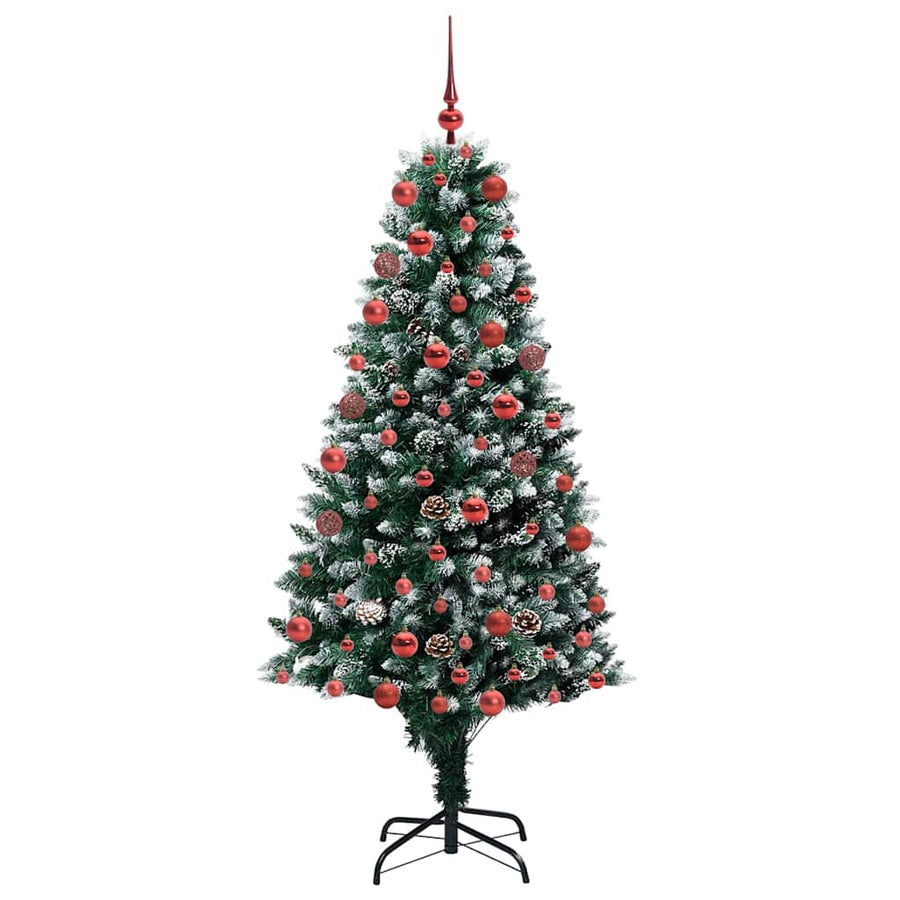Kunstkerstboom Groen 180 cm PVC en Staal en Kunststof