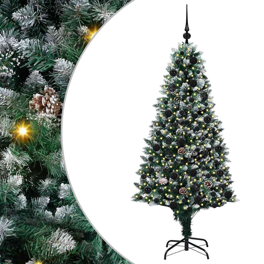 Kunstkerstboom Groen 180 cm PVC en Staal en Kunststof