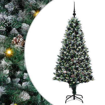 Kunstkerstboom Groen 180 cm PVC en Staal en Kunststof